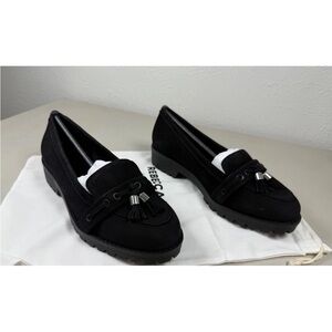 Rebecca Allen The Lug Black Suede Loafers Women's Size 7M NIB new